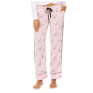Nice JENNI Intimates Pink & black heart design Pocketed Sleep Pants Medium Good